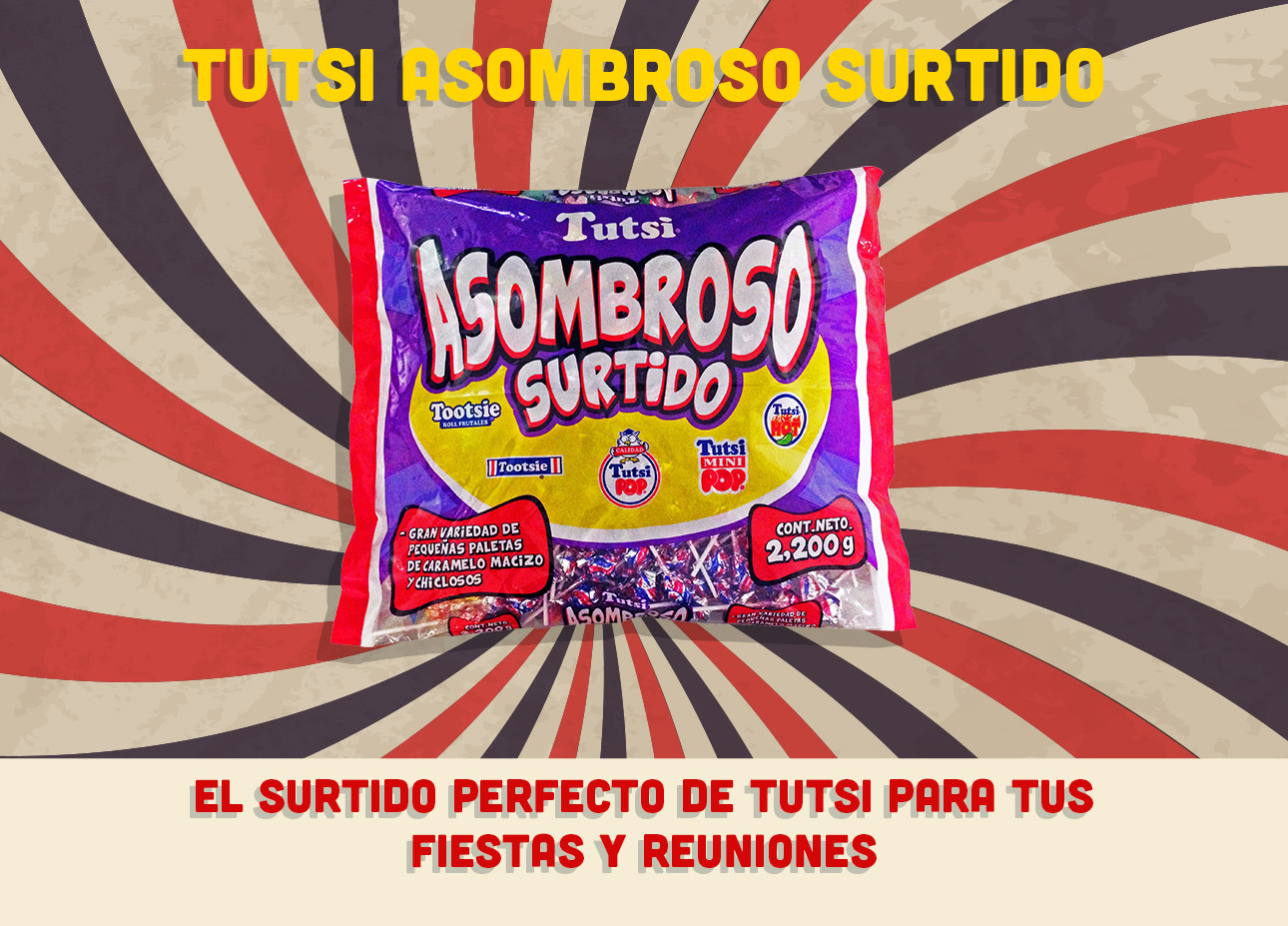 Tutsi Bota Piñatera, El surtido perfecto de Tutsi para tus fiestas y reuniones